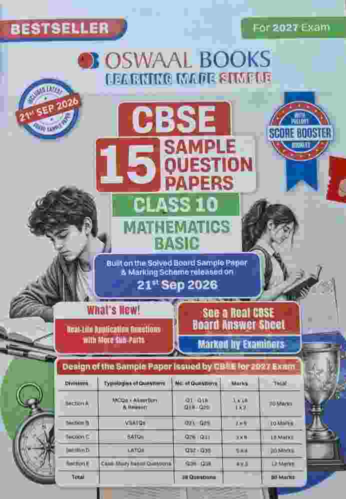 Oswaal Class 10 Mathematics Basic CBSE 15 Sample Question Papers For 2027