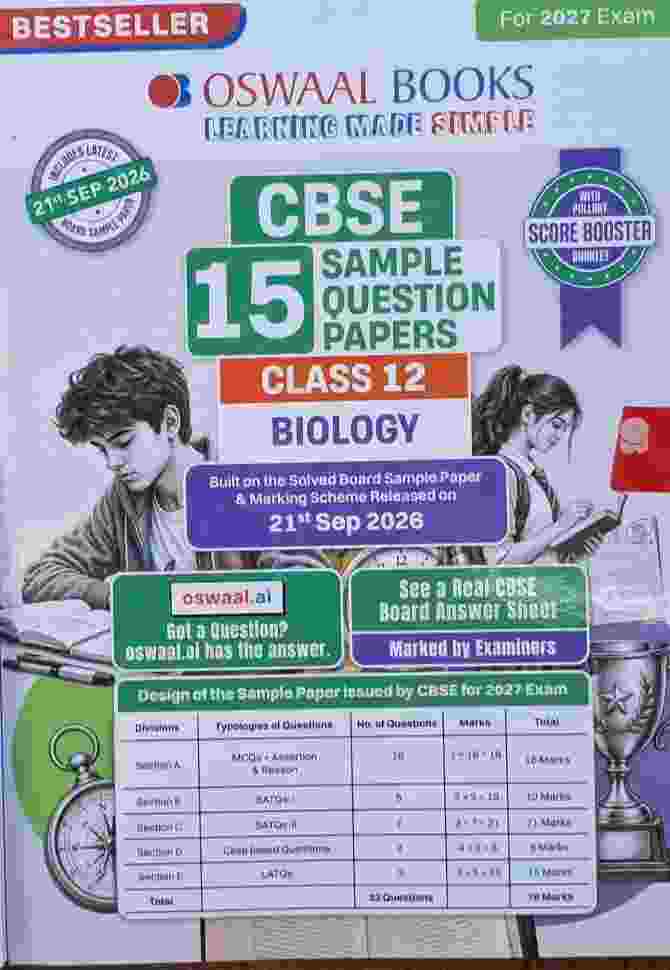 Oswaal Class 12 Biology CBSE 15 Sample Question Papers  For 2027