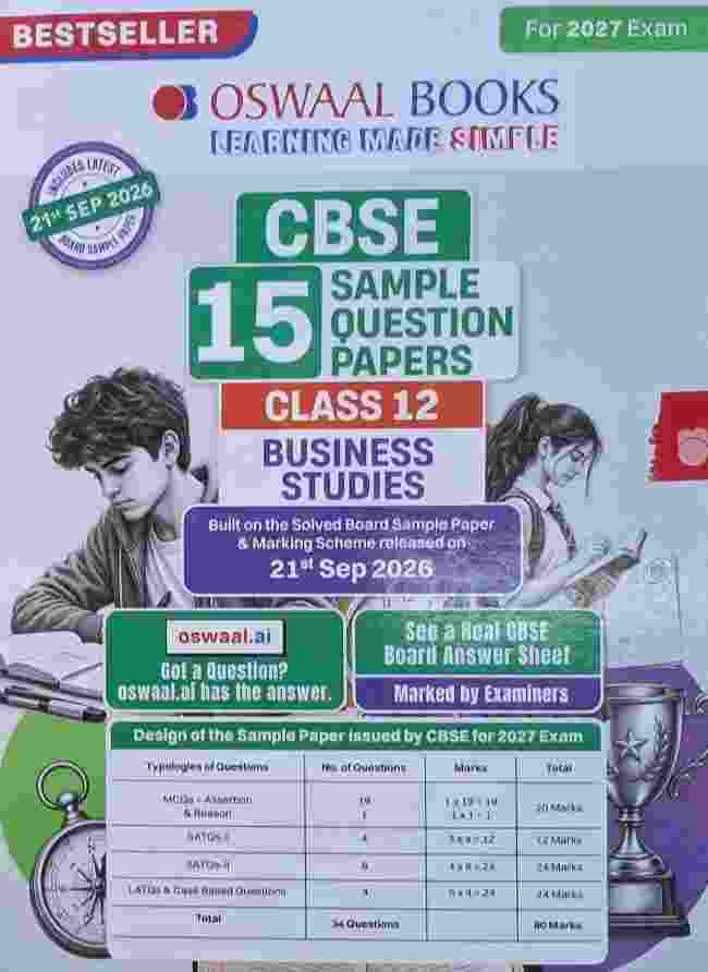Oswaal Class 12 Business Studies CBSE 15 Sample Question Papers For 2027