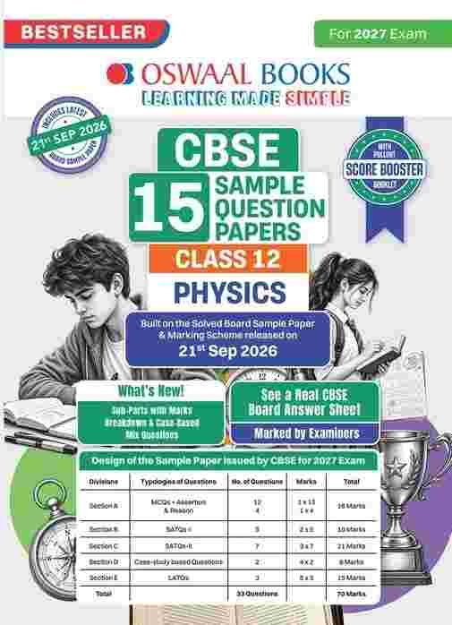 Oswaal Class 12 Physics CBSE 15 Sample Question Papers For 2027