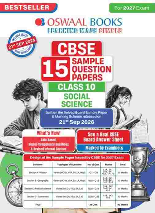 Oswaal Class 10 Social Science CBSE 15 Sample Question Papers For 2027