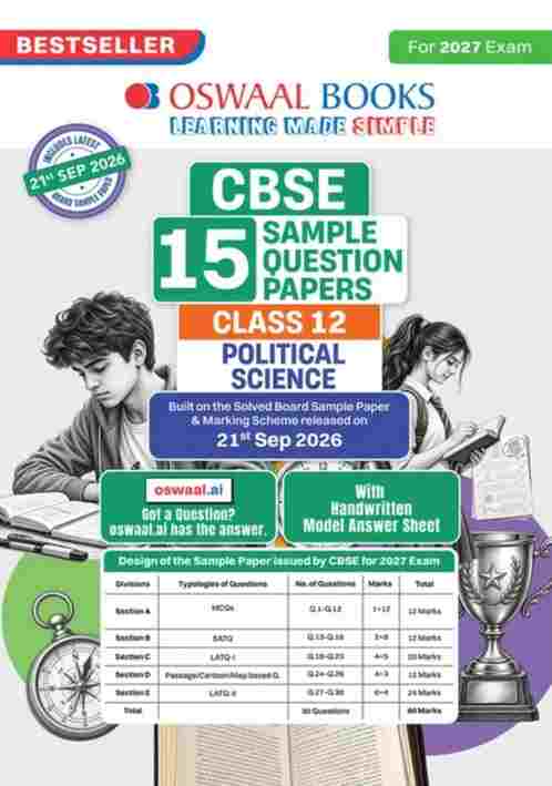 Oswaal Class 12 Political Science CBSE 15 Sample Question Papers For 2027