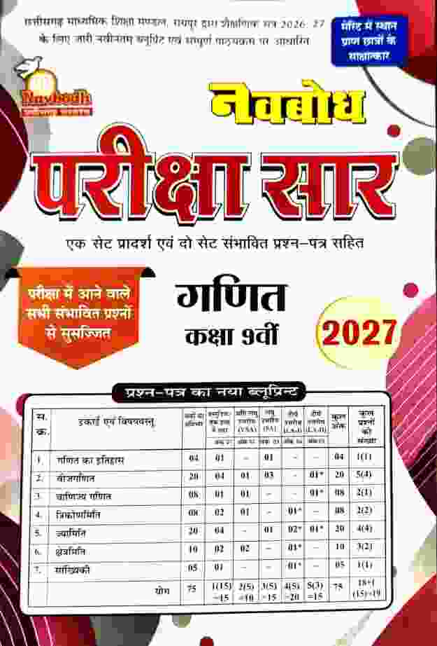 Navbodh Pariksha saar Ganit Class 9th CG board 2027 Exam