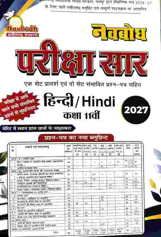 Navbodh Pariksha Saar Hindi Class 11 CG Board 2027 Exam