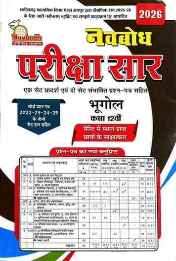 Bhugol Navbodh pariksha sar class 12 CGBOARD